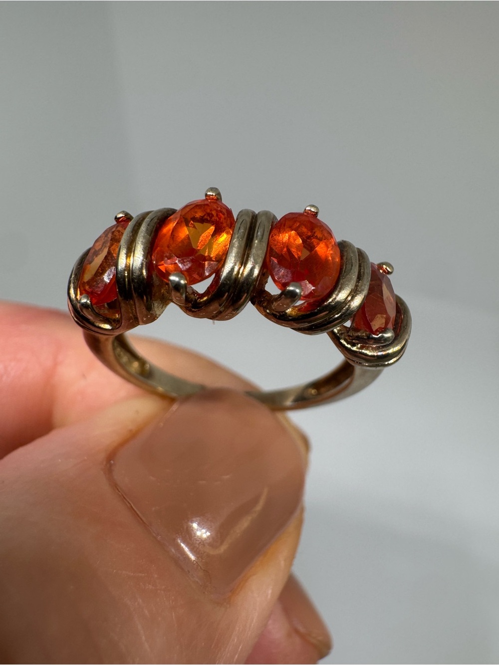 925 Sterling Silver Gold Plated Ring Size 6 | Elegant Minimalist Ring 3.5g - Picture 5 of 16